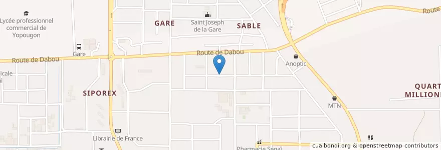 Mapa de ubicacion de Cybercafé en ساحل عاج, آبیجان, Yopougon.