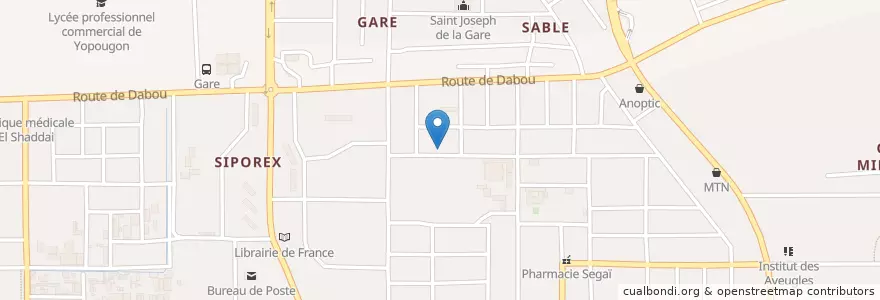 Mapa de ubicacion de Groupe scolaire le Krazan en Costa Do Marfim, Abidjan, Yopougon.