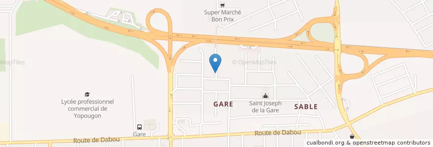 Mapa de ubicacion de Petit Marché en Elfenbeinküste, Abidjan, Yopougon.