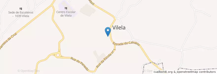 Mapa de ubicacion de Vilela en Португалия, Северный, Área Metropolitana Do Porto, Porto, Paredes, Vilela.