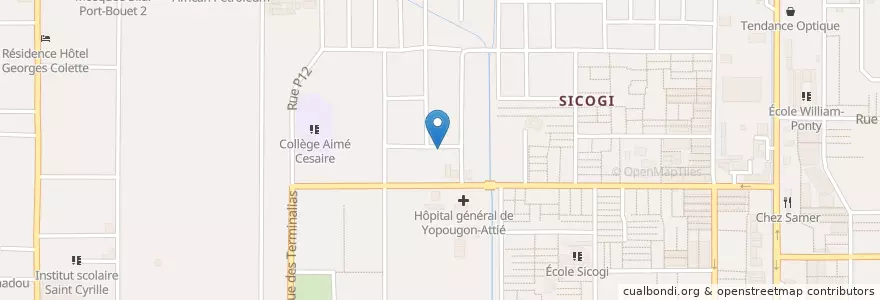 Mapa de ubicacion de Cyber Café en コートジボワール, アビジャン, Yopougon.