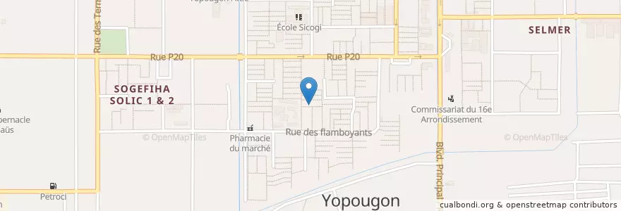 Mapa de ubicacion de Centre Médical en 코트디부아르, 아비장, Yopougon.