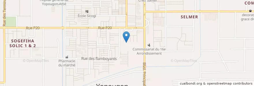 Mapa de ubicacion de Bar en ساحل عاج, آبیجان, Yopougon.