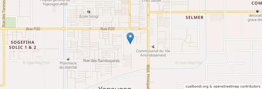 Mapa de ubicacion de Eglise Mouvement Chapelle en 科特迪瓦, 阿比让, Yopougon.