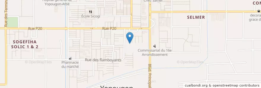 Mapa de ubicacion de Kiosque en Costa De Marfil, Abiyán, Yopougon.