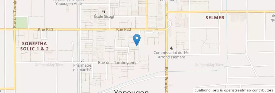 Mapa de ubicacion de Eglise Pentecôte International de CI en Costa D'Avorio, Abidjan, Yopougon.