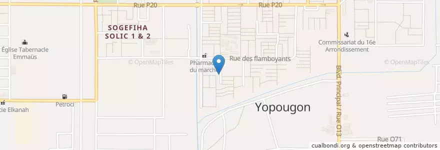 Mapa de ubicacion de Eglise MIGRAD en Кот-Д’Ивуар, Абиджан, Yopougon.