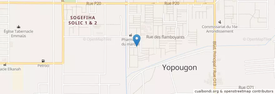 Mapa de ubicacion de Cave en 코트디부아르, 아비장, Yopougon.