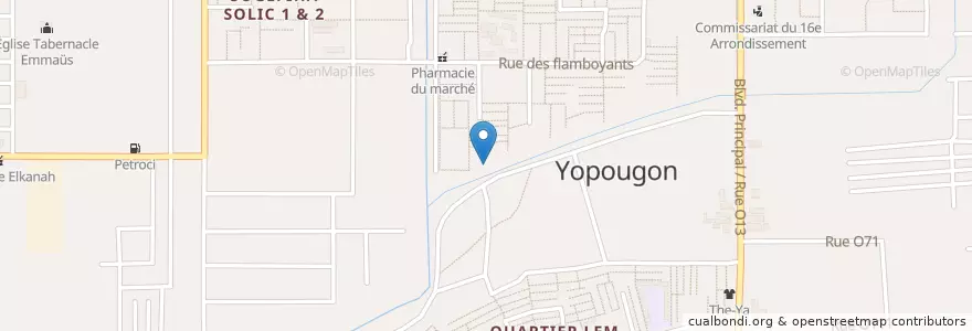 Mapa de ubicacion de Marché en Кот-Д’Ивуар, Абиджан, Yopougon.