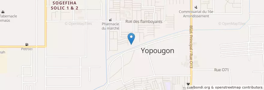 Mapa de ubicacion de Buvette Traditionelle en Côte D'Ivoire, Abidjan, Yopougon.