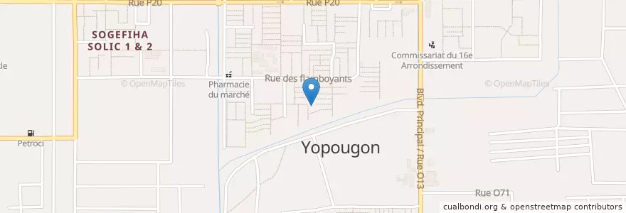 Mapa de ubicacion de Centre Médical La Grâce en 코트디부아르, 아비장, Yopougon.