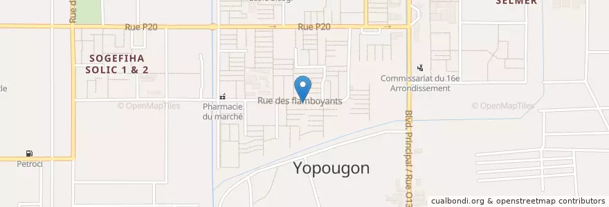 Mapa de ubicacion de Kiosque en Côte D’Ivoire, Abidjan, Yopougon.