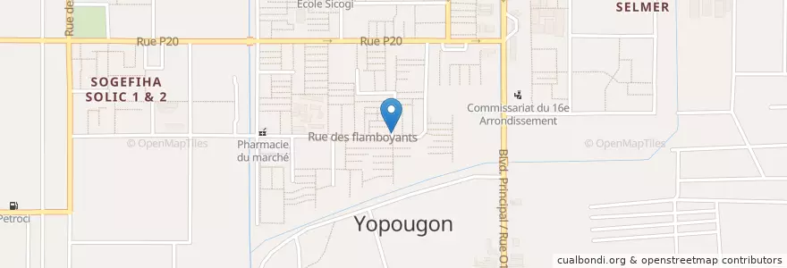 Mapa de ubicacion de Eglise La Vie Profonde en コートジボワール, アビジャン, Yopougon.