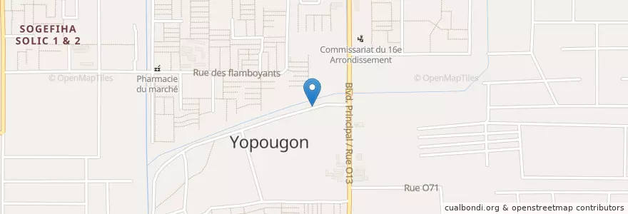 Mapa de ubicacion de Mosquée en コートジボワール, アビジャン, Yopougon.