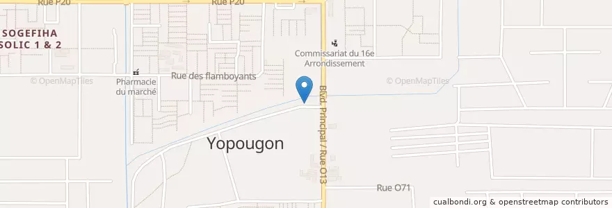 Mapa de ubicacion de Eglise Assemblée De Dieu en コートジボワール, アビジャン, Yopougon.