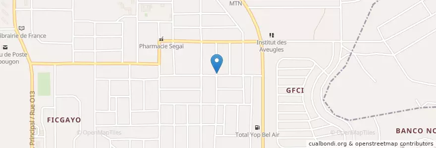 Mapa de ubicacion de Kiosque à café Aboki en Costa De Marfil, Abiyán, Yopougon.