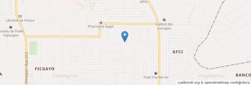 Mapa de ubicacion de Eglise Evangelique Vision de Christ en コートジボワール, アビジャン, Yopougon.