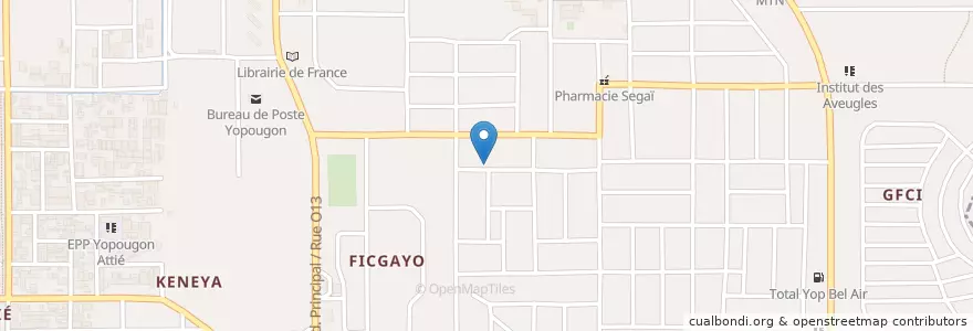 Mapa de ubicacion de Café Express en Кот-Д’Ивуар, Абиджан, Yopougon.