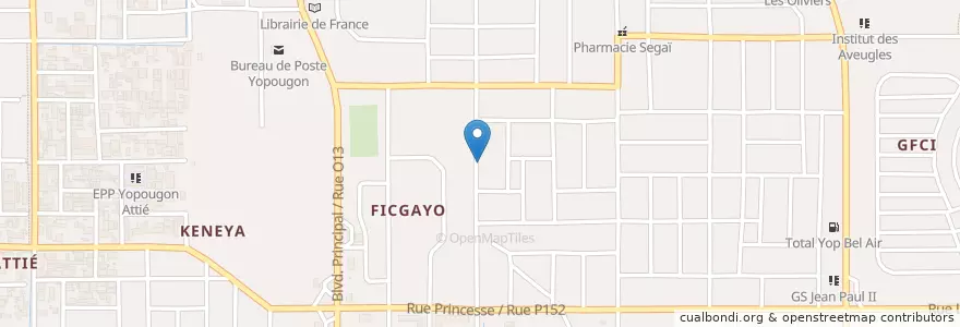 Mapa de ubicacion de Mosquée: Nour Adou Brahman en Costa D'Avorio, Abidjan, Yopougon.