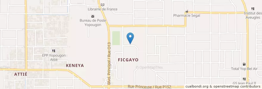 Mapa de ubicacion de Restaurant en コートジボワール, アビジャン, Yopougon.