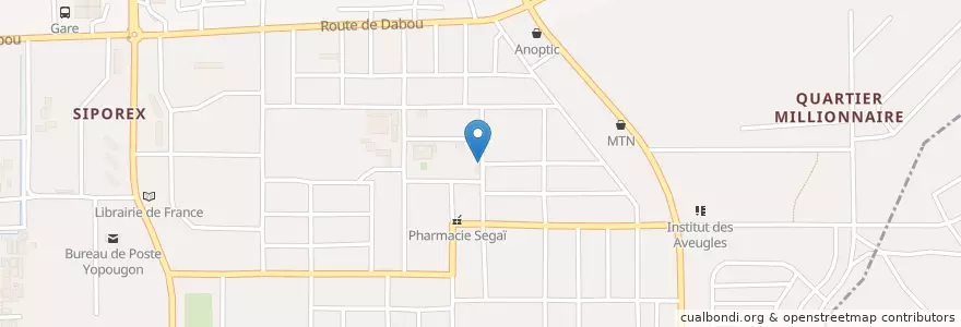 Mapa de ubicacion de Eglise UEEDO-CI en コートジボワール, アビジャン, Yopougon.