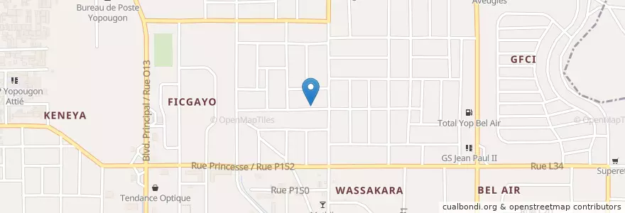 Mapa de ubicacion de Cybercafé en 科特迪瓦, 阿比让, Yopougon.