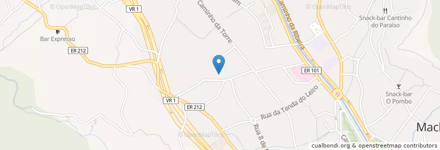 Mapa de ubicacion de Snack-Bar Churrascaria o Forno en البرتغال, Machico, Machico.