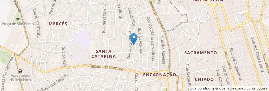 Mapa de ubicacion de Acaraje of Carol en 포르투갈, Área Metropolitana De Lisboa, Lisboa, Grande Lisboa, 리스본, Misericórdia.