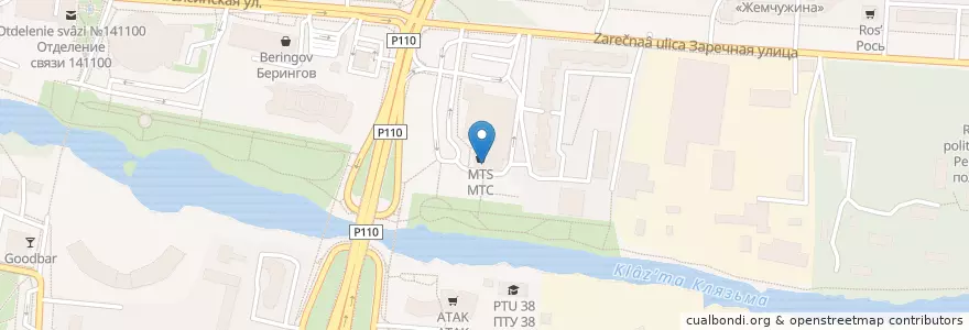 Mapa de ubicacion de KFC en روسيا, Центральный Федеральный Округ, محافظة موسكو, Городской Округ Щёлково.