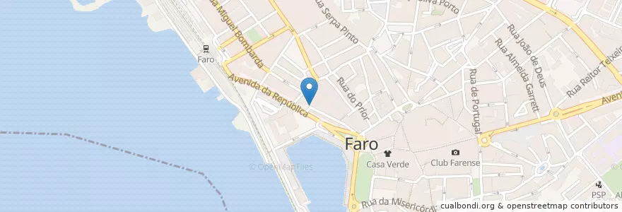 Mapa de ubicacion de P'tit Bistró en ポルトガル, Algarve, Algarve, Faro, Faro, Faro.