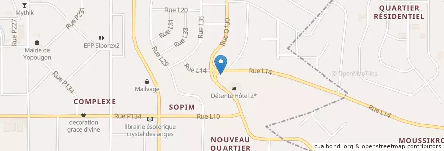 Mapa de ubicacion de Salle de Témoin de Jéhovah en Costa De Marfil, Abiyán, Yopougon.