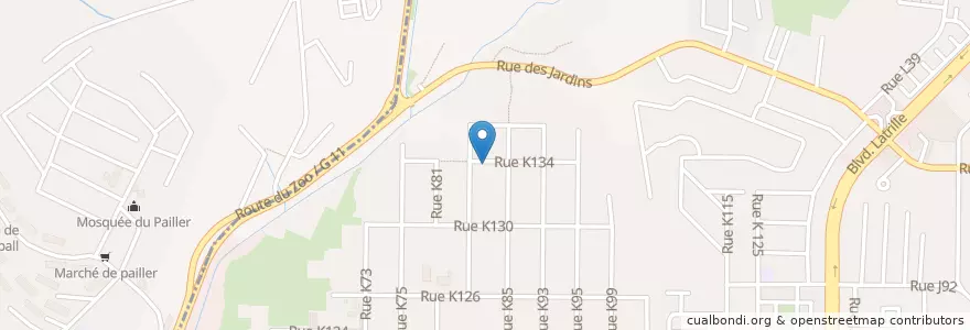 Mapa de ubicacion de Restaurant en Costa De Marfil, Abiyán, Cocody.