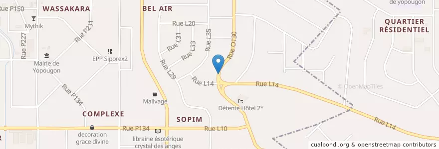 Mapa de ubicacion de Restaurant en Costa Do Marfim, Abidjan, Yopougon.