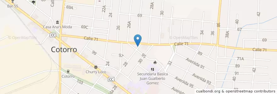 Mapa de ubicacion de Pizzas a Dimicilio en Cuba, La Havane, Cotorro.