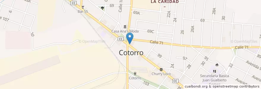 Mapa de ubicacion de Oficina de Correo en Cuba, L'Avana, Cotorro.