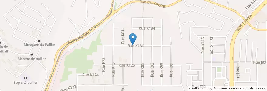 Mapa de ubicacion de Garbadrome en コートジボワール, アビジャン, Cocody.