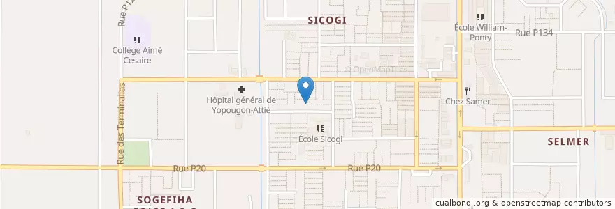 Mapa de ubicacion de Restaurant Maquis en 科特迪瓦, 阿比让, Yopougon.
