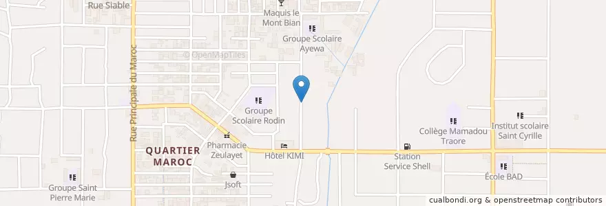 Mapa de ubicacion de Kiosque à café en Ivory Coast, Abidjan, Yopougon.