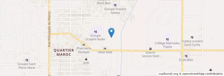 Mapa de ubicacion de restaurant Bon goût en Fildişi Sahili, Abican, Yopougon.
