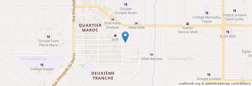 Mapa de ubicacion de Groupe Scolaire la Colombe en Côte D’Ivoire, Abidjan, Yopougon.