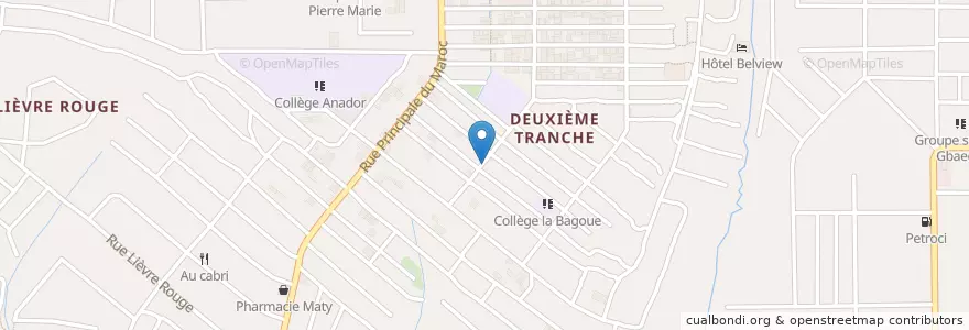 Mapa de ubicacion de Restaurant Glace en Ivory Coast, Abidjan, Yopougon.