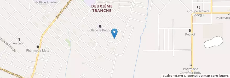Mapa de ubicacion de Maquis en Côte D’Ivoire, Abidjan, Yopougon.