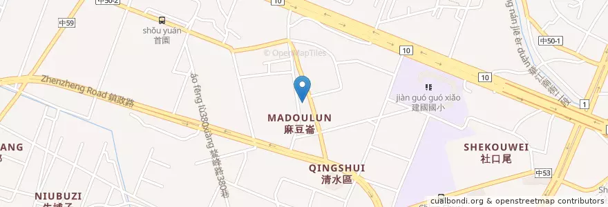 Mapa de ubicacion de 士官長擀麵 en Тайвань, Тайчжун, 清水區.