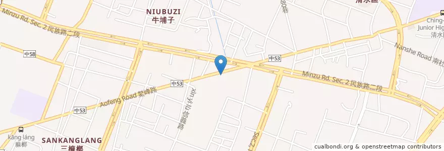 Mapa de ubicacion de 牛埔仔福德祠 en 臺灣, 臺中市, 清水區.
