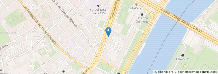 Mapa de ubicacion de Москва 119021 en Rusland, Centraal Federaal District, Moskou, Центральный Административный Округ, Район Хамовники.