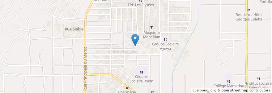 Mapa de ubicacion de Espace restaurant en Ivory Coast, Abidjan, Yopougon.