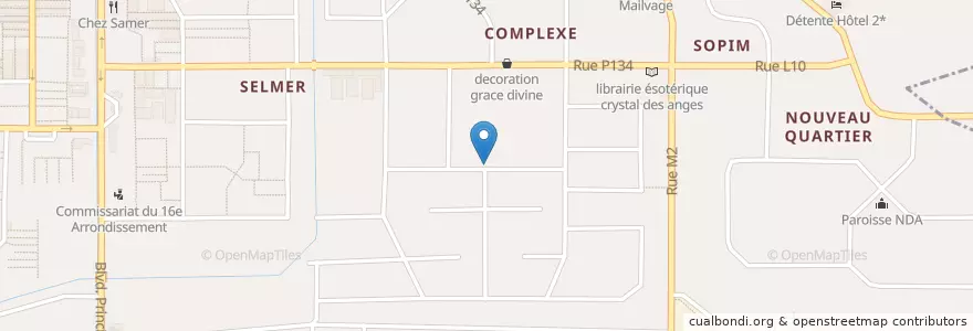 Mapa de ubicacion de mission Fontaine du Christ en ساحل عاج, آبیجان, Yopougon.