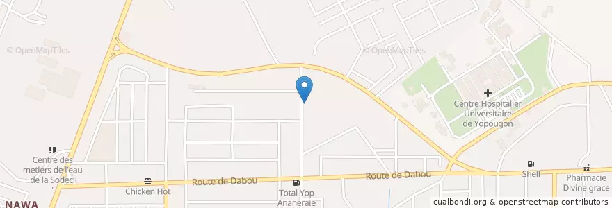 Mapa de ubicacion de pressing excellence en ساحل عاج, آبیجان, Yopougon.