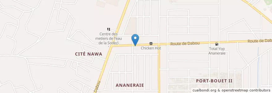 Mapa de ubicacion de Garbadrome en Côte D’Ivoire, Abidjan, Yopougon.