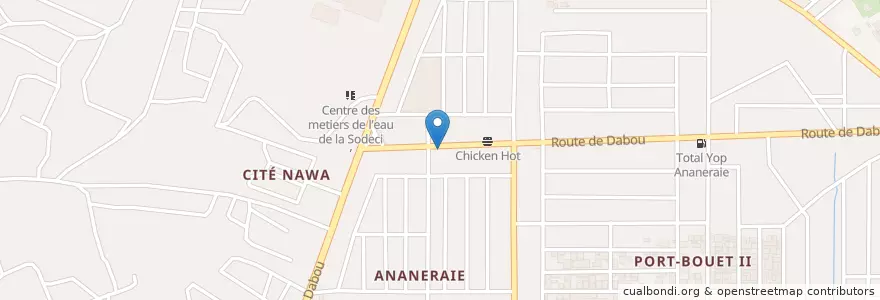 Mapa de ubicacion de Kiosque café en コートジボワール, アビジャン, Yopougon.